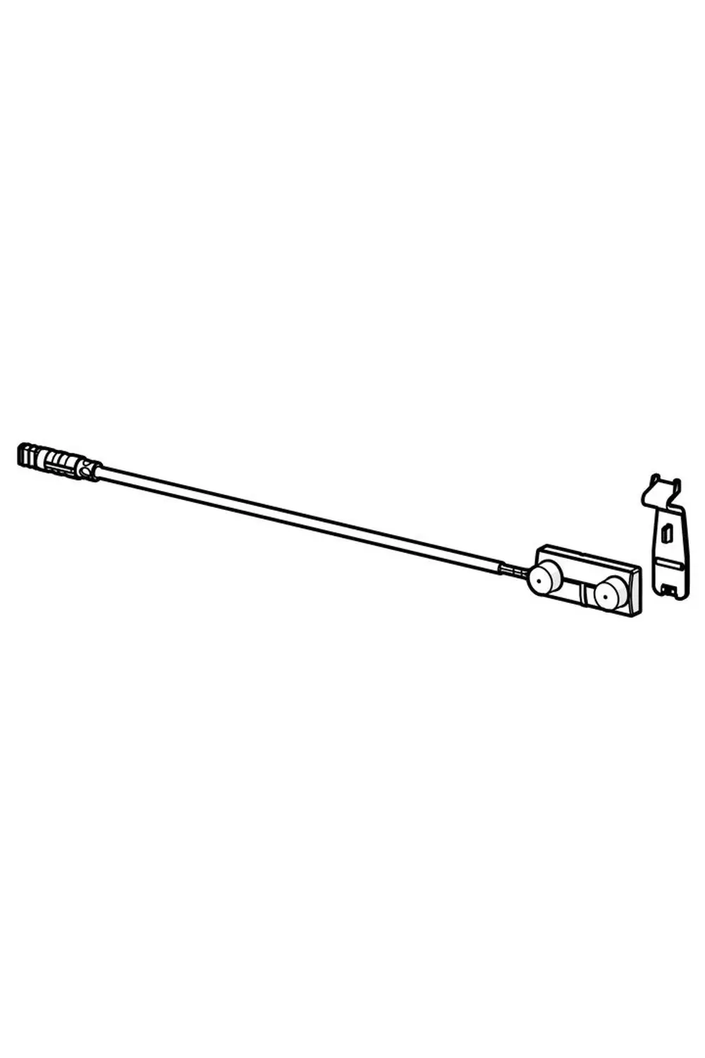 Zeichnung eines Sensors von HANSA mit einem langen, schmalen Körper und seitlichem Anschluss. Direktes Design ohne zusätzliche Details.